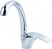 На фото Смеситель для кухни Tau SL D40 гусак ухо на гайке (SL-4B143C)