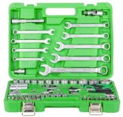 На фото Набор инструментов Intertool 1/2" & 1/4" 82 еденицы Cr-V (ET-6082SP)