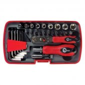 На фото Отвертка Intertool с набором инструмента 35шт пластиковый футляр (VT-1035)