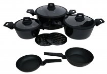 На фото Набор посуды из литого алюминия Zurrichberg 10 предметов с мраморным покрытием (ZB-2060)