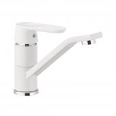 Смеситель для умывальника MIXXUS PREMIUM TIGER 555 (излив 15 см) белый (MI0574) На фото Смеситель для умывальника MIXXUS PREMIUM TIGER 555 (излив 15 см) белый (MI0574)