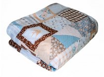 На фото Пододеяльник Прованс Пэчворк голубой 200x220 см (50534)