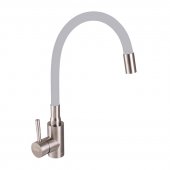 На фото Смеситель для кухни с серым силик. изливом HAIBA SUS 011 (HB3890)