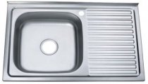 На фото Кухонная мойка Zerix Z8050L-04-160E Satin матовая (ZX1614)
