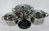 Набор кастрюль из нержавеющей стали Benson 7 предметов (BN-245) На фото Набор кастрюль из нержавеющей стали Benson 7 предметов (BN-245)