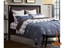 На фото Комплект постельного белья Love you 220х230 см 5шт Семейный Синий (Pattern 30)