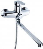 Смеситель для ванны Aquatica HM D40 гусак прямой 350мм дивертор встроенный картриджный (HM-2C231C) На фото Смеситель для ванны Aquatica HM D40 гусак прямой 350мм дивертор встроенный картриджный (HM-2C231C)