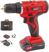 На фото Шуруповерт Mastertool PROFI 14.4V Li-ion 1.3 Ач, 0-400/1450 об/мин, 10мм, 2 АКБ, кейс (MCDT1423.A2)