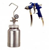 На фото Краскопульт пневматический Jonnesway HVLP 1 мм 368 л/мин 3 атм 2000 мл (JA-6129)