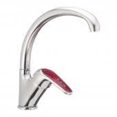 Смеситель для кухни Haiba MAGIC 777 с красной ручкой (HB0680) На фото Смеситель для кухни Haiba MAGIC 777 с красной ручкой (HB0680)