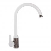 На фото Смеситель для кухни ZERIX LR74105W белый (LL1205)