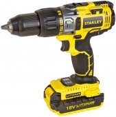 На фото Шуруповерт аккумуляторный STANLEY 18 V в кейсе 2.0 Ач Li-ion 13 мм (STDC18LHBK-RU)