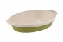 На фото Форма для запекания Granchio Natura Oliva Green Ceramica collection овальная 42 х 28 см (88516)