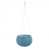 На фото Кашпо Keter 28 см Cozies S с цепочкой бирюза (7290106929258)