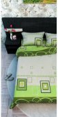 На фото Постельное белье Leleka-Textile Ранфорс 145х210 Зеленое Полуторные