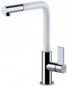Кухонный смеситель Franke NEPTUNE EVO с выносным шлангом хром/белый (115.0373.944) На фото Кухонный смеситель Franke NEPTUNE EVO с выносным шлангом хром/белый (115.0373.944)