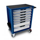 На фото Тележка Toptul для инструмента Pro-Plus 7 секций серая (TCAG0704)