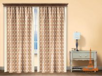 На фото Штора Love you Муза Полиэстер 200х270 см 2шт Коричневая