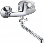 Смеситель для ванны Tau TN D35 гусак прямой 350мм дивертор выносной картриджный (TN-3C242C) На фото Смеситель для ванны Tau TN D35 гусак прямой 350мм дивертор выносной картриджный (TN-3C242C)