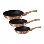 На фото Набор сковород Berlinger Haus Rosegold Metallic Line 3 предметов (BH-1278N)