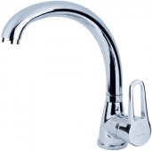 На фото Смеситель для кухни Aquatica HL D35 гусак ухо на гайке (HL-4B130C)