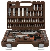 На фото Набор инструмента Ombra головки 4-32мм 1/4" и 1/2"DR 94 шт (OMT94S)