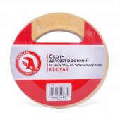 На фото Скотч двухсторонний Intertool 50мм*25 м на тканевой основе (KT-0963)