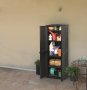 На фото Ящик для хранения Keter Rattan style Tall Shed Compact Garden 430 л серый (7290103652739)