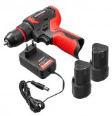 На фото Шуруповерт Intertool STORM 12В, 50 Nm, 0-500/0-1900 об/мин, 2x2,0 Ач, 2 скорости (WT-0322)