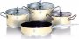 На фото Набор посуды Berlinger Haus Stainless Steel Metallic Cream Passion Collection 7 предметов (BH-1320)