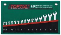 На фото Набор рожковых ключей Toptul 15 шт 3,2-14 мм 15°х75° (GRAJ1501)