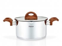 На фото Кастрюля Fissman Altea 24x13.5 см/6.1 л с двумя отверстиями для слива (SS-5169.24)