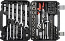 На фото Набор головок торцевых Yato 1/2", 3/8", 1/4" с инструментами, 82 шт (YT-12691)