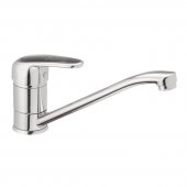 На фото Смеситель для кухни Haiba MAGIC 004 с черной ручкой (HB0687)