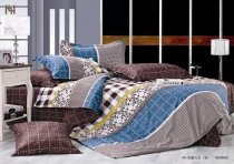 На фото Комплект постельного белья Руно 143х215 см 4шт Полуторный Изумрудная полоса (1.137К_Изумрудная полос