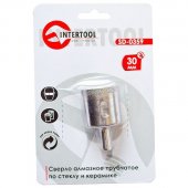 На фото Коронка трубчатая Intertool по стеклу и керамике 30мм (SD-0359)