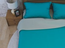На фото Постельное белье Leleka-Textile Ранфорс 200х220 Бирюзовое Евро