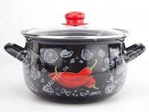 На фото Кастрюля эмалированная Gusto Перчинка 20 см 4.0 л (GT-T-120-P)