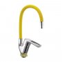 Смеситель для кухни ZERIX YUB 181 с желтым гибким изливом (ZX0433) На фото Смеситель для кухни ZERIX YUB 181 с желтым гибким изливом (ZX0433)