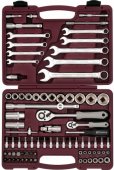 На фото Набор инструмента универсальный Thorvik 1/4", 1/2"DR, 82 предмета (UTS0082)