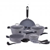 На фото Набор посуды Berlinger Haus Gray Stone Touch Line 15 предметов (BH-1173)