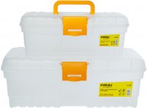 На фото Набор ящиков прозрачных для инструмента Sigma 2в1 360×155×110 мм и 470×205×147 мм (7404221)