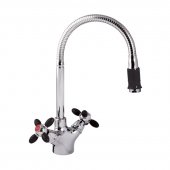 Смеситель для кухни ZERIX Z5860-6 (черные ручки) (ZX0348) На фото Смеситель для кухни ZERIX Z5860-6 (черные ручки) (ZX0348)