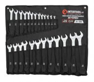 Набор ключей комбинированных Intertool 25 шт, 6-32мм, Cr-V, чехол, DIN3113, STORM (XT-1000) На фото Набор ключей комбинированных Intertool 25 шт, 6-32мм, Cr-V, чехол, DIN3113, STORM (XT-1000)