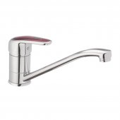 Смеситель для кухни Haiba MAGIC 004 с красной ручкой (HB0688) На фото Смеситель для кухни Haiba MAGIC 004 с красной ручкой (HB0688)