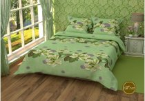 На фото Постельное белье Leleka-Textile Полиэстер 175х210 Зеленое Двуспальное
