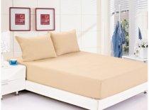 На фото Постельное белье Leleka-Textile Ранфорс Бежевое Евро