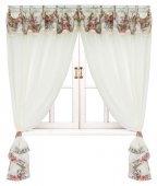 На фото Штора Прованс Gobelin Батист 170х145 см 2шт с кантом и мережкой (10543)