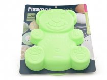 На фото Форма для выпечки МЕДВЕЖЬЯ 22x19x3 см, цвет ЗЕЛЕНЫЙ ЧАЙ (силикон)