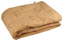 На фото Одеяло Руно Комфорт Шерсть 200x220 см Коричневое (322.52ШКУ_Барашка)